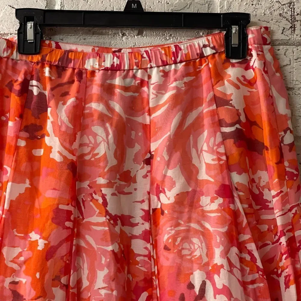 Coldwater Creek Floral Orange Skirt Small NWT